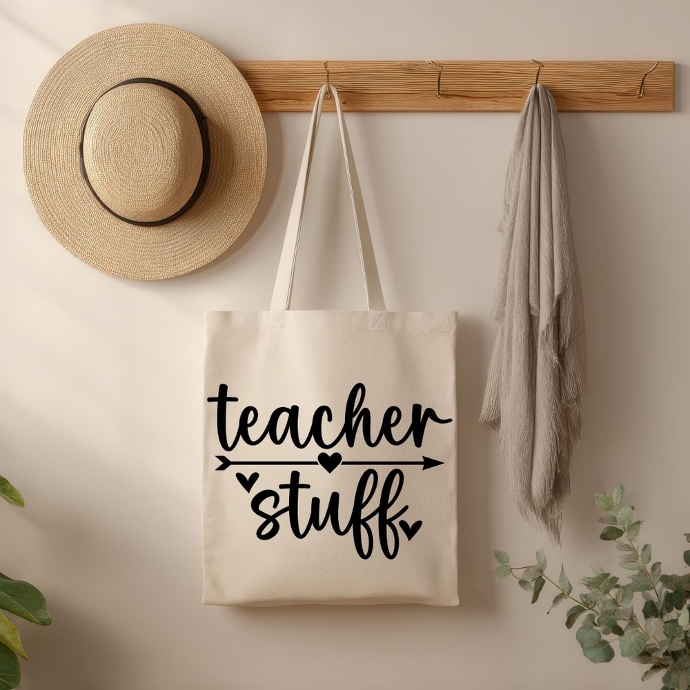 Custom Natural Canvas Tote Teacher Stuff